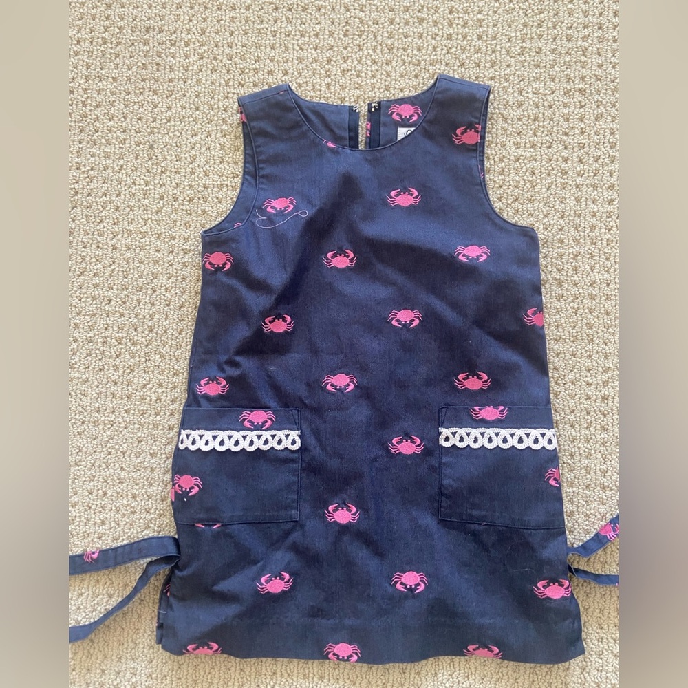 Lily Pulitzer Navy Dress with Pink Crab Pattern